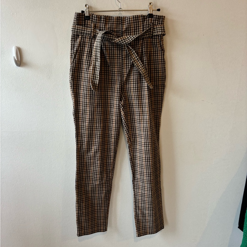 #92 brown checkered belt pants Sense
